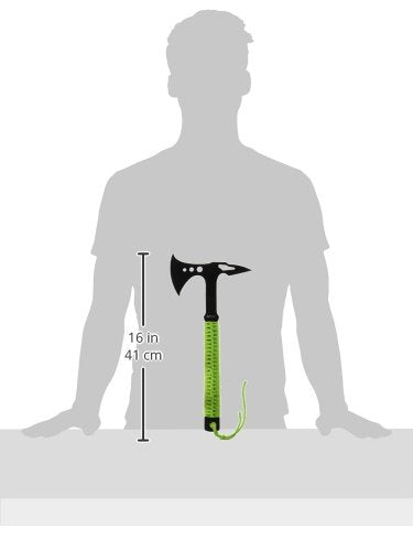 Camping Axe 15-Inch, Black Stainless Steel, Cord-Wrapped Handle — MT-AXE8 Variation Green