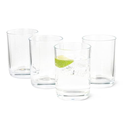 11 oz. Drinking Glasses Set - Thick Sturdy Glass, Round Shape, Dishwasher Safe, 4-Piece