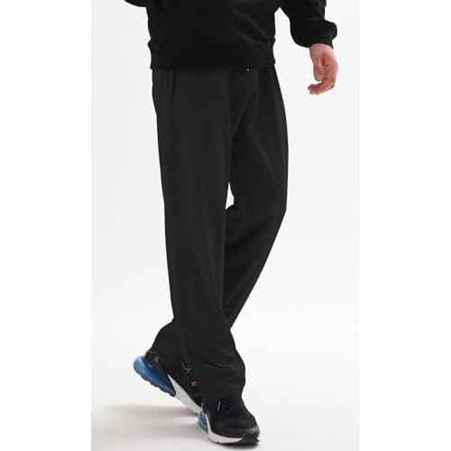 Men's Elastic Waist Hiking Pants Water Resistant Quick-Dry Lightweight Outdoor Sweatpants with Zipper Pockets