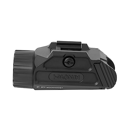 HOLOSUN P.ID Pistol Light ? 1,000 Lumen High Output Weaponlight with Magnetic USB Charging, 18350 Rechargeable Battery, MIL-STD-1913 Mount, IPX8 Waterproof, Compact Aluminum Housing