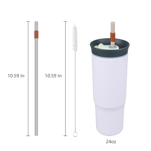 Replacement Straws Compatible with Owala 24oz Tumbler, with 1 Brush,Pack of 6 (6 colours)