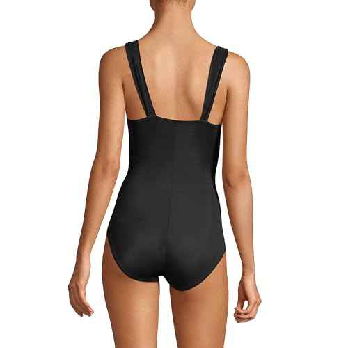 Lands' End Women's SlenderSuit Grecian Tummy Control Chlorine Resistant One Piece Swimsuit