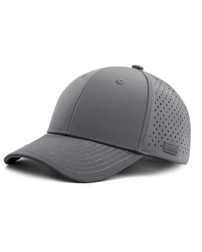 XXL Snapback Trucker Hat for Big Heads - Gray, Laser Cut Mesh Cap