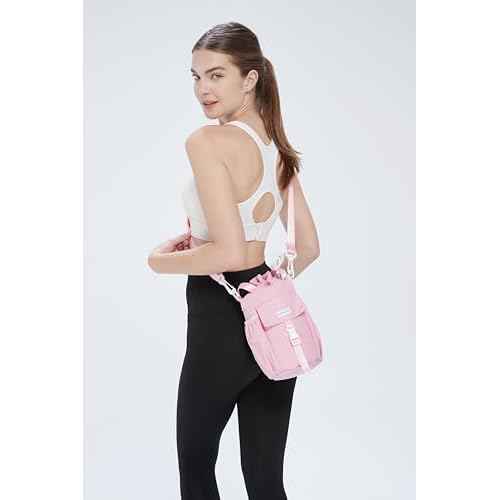 Water Bottle Holder with Strap Phone Pocket 32oz 40oz 64oz Tumbler Water Bottle Carrier Sling Bag Crossbody