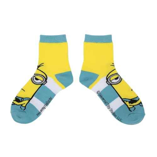 Bioworld Minions Adult Quarter Crew Ankle Socks - 3-Pack of Playful Despicable Delights!