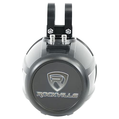 Rockville UT525B 5.25" Marine UTV/ATV Rollbar Wakeboard Tower Speakers, 280W Peak/70W RMS, IPX6 Waterproof, Swivel Mount, for Off-Road and Boat Use