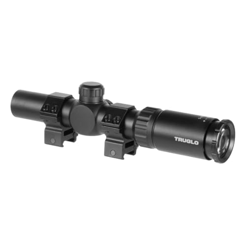 TRUGLO TruBrite 30 Hunter 30mm Compact Waterproof, Shockproof, Fogproof Gun Hunting Scope, 1-4 x 24mm, Matte Black