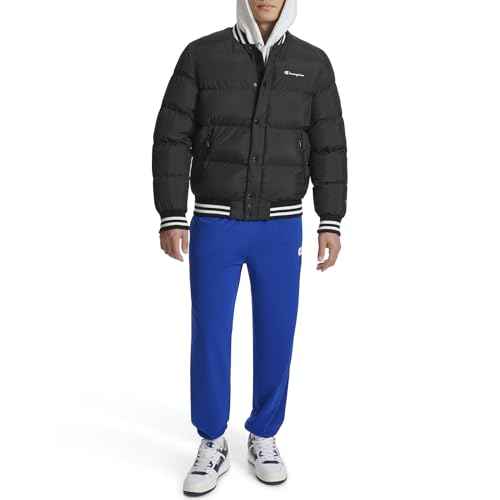 Champion Mens Varsity Bomber Puffer Jacket