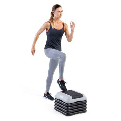 Circuit Fitness by Marcy 16 x 16 inches Adjustable Height Aerobic Step Platform with Adjustable Risers, Non-Slip Rubber Surface, Home Exercise Fitness Training, Multiple Color Options