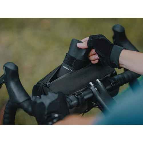 Topeak Tubular BarBag (Black) ? 3.8L Handlebar Duffel Bag for City & Trail Rides | Water-Repellent 600D Polyester, Easy-Access Zipper, Lightweight 258g, Fits 30?55mm Bars