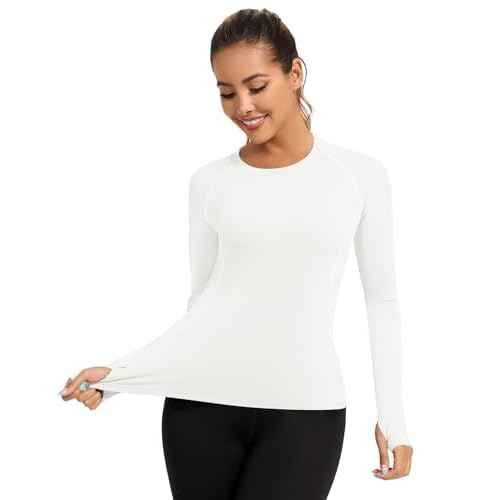 Loovoo Workout Tops for Women 1/2 Pack Long Sleeve Athletic Shirts with Thumb Holes Breathable Quick Dry Yoga T-Shirts