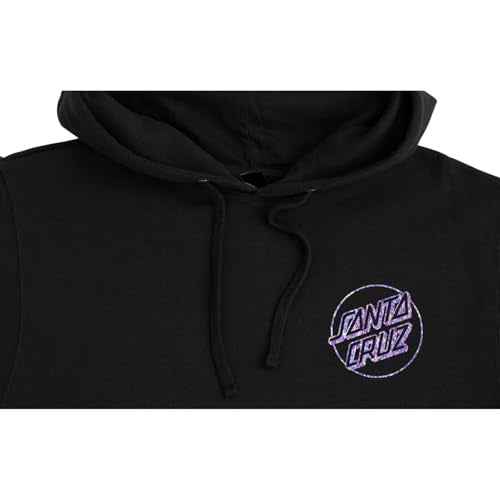 SANTA CRUZ Opus Dot P/O Hooded Relaxed Sweatshirt Black w/Diamond Foil Med Womens