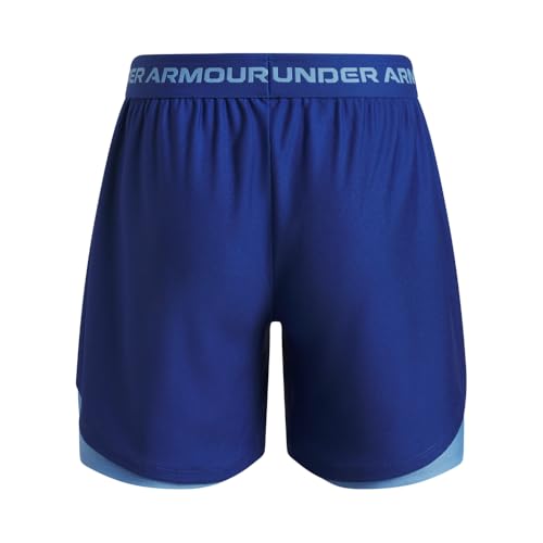 Under Armour Girls' Tech Play Up 5-Inch Shorts - Large, Tech Blue, Horizon Blue