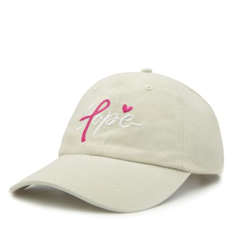 Waldeal Fight Cancer Inspirational Gifts for Women, Embroidered Adjustable Breast Cancer Awareness Hope Hat