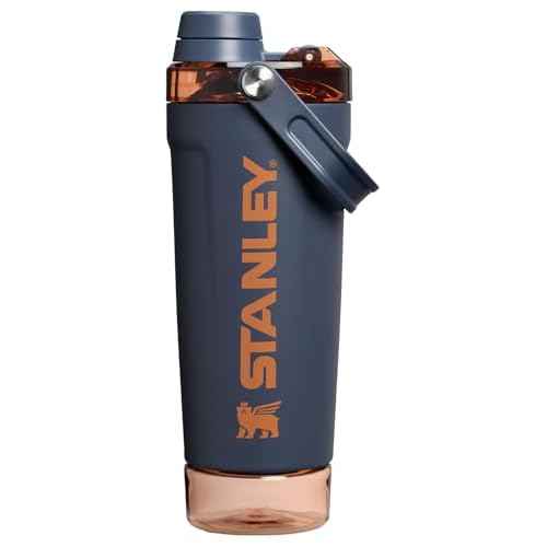 Stanley Activate Shaker Bottle 20 oz | Leakproof Insulated Stainless Steel Shaker Cup | Base Storage and Twist On Fast Flow Lid | Protein Shakes and Pre Workout Powder | BPA-Free | Twilight