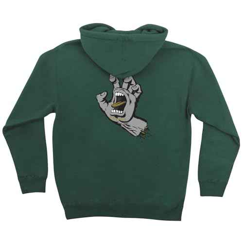 SANTA CRUZ Screaming Hand P/O Hooded Heavyweight Sweatshirt Alpine Green w/Grey/Gold XL Mens