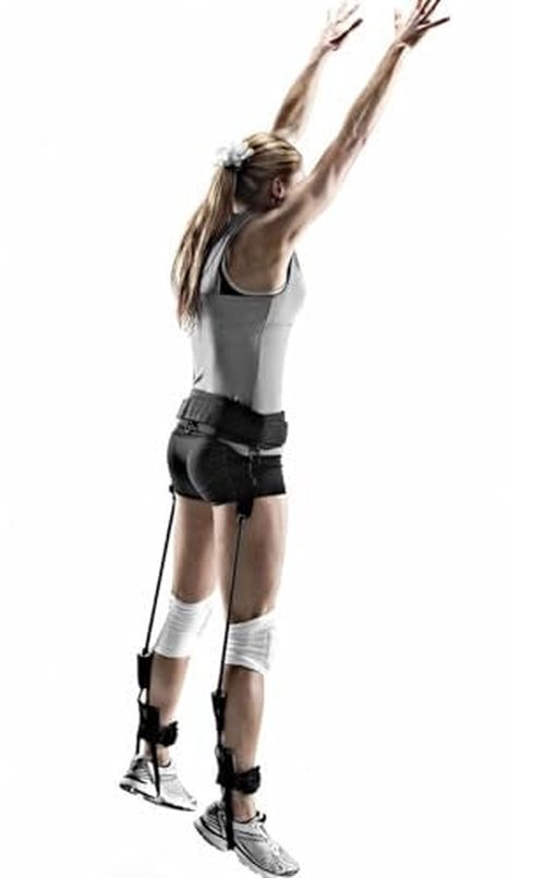 Vertical Jump Trainer Resistance Bands System with Ankle Straps & Belt for Leg Strength Training Basketball, Volleyball, Football, Tennis Agility Workout Equipment