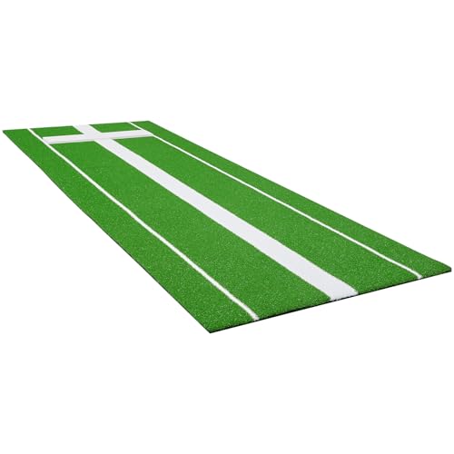 VEVOR 10x3ft Softball/Baseball Pitching Mat with Rubber Mound - Anti-Fade Turf & Anti-Slip Foam Backing, Portable Fastpitch Training Aid for Indoor/Outdoor Practice (Red/Green)