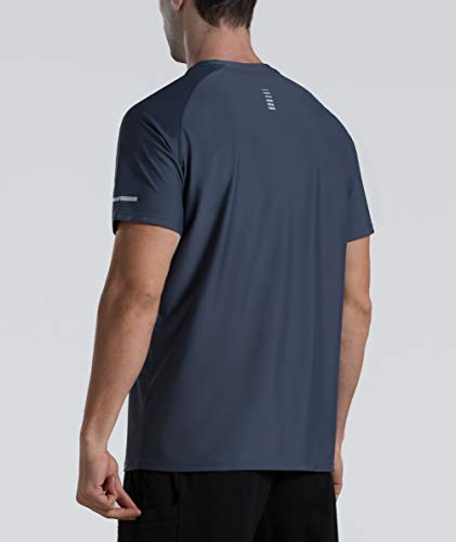 Men's Cooling Ice Silk Running Shirt UPF 50+ Workout T-Shirt Charcoal Grey XL