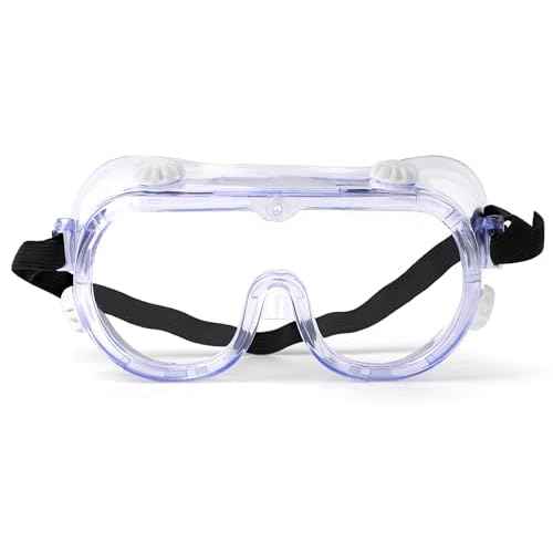 keebomed Chemical Splash Impact Safety Goggle ? Adjustable Soft PVC Frame, Clear Polyvinyl Chloride Lens, Reusable Eye Protection for Lab, Construction, Painting ? 1?Pack, 1?Year Warranty