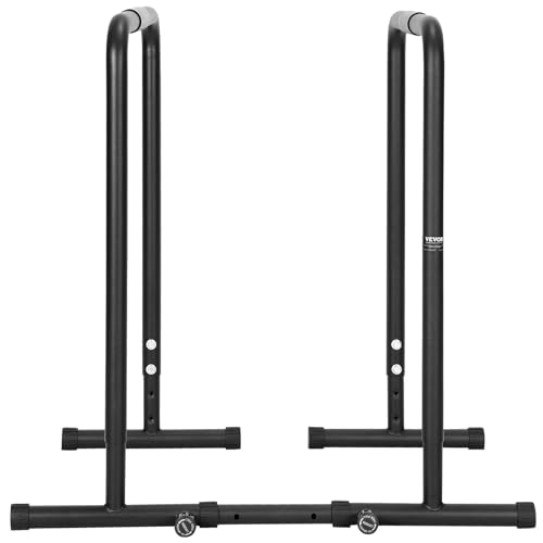 VEVOR Dip Bar, 31 to 35 Inch Height Adjustable, 440LBS Load Capacity, Heave Duty Parallette Push Up Stand, Fitness Workout Dipping Bar Station Stabilizer, Parallel Bars for Strength Training Home Gym