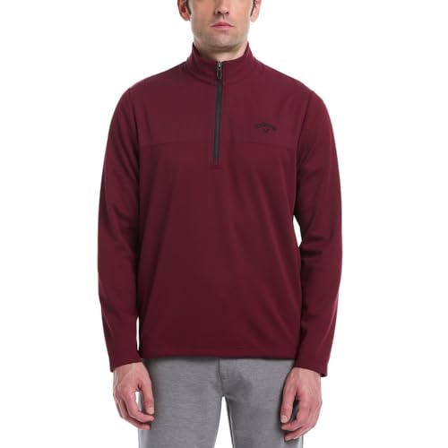 Callaway Quarter Zip Pullover Men Sweater, UPF 50 Sun Protection Long Sleeve Golf Pullovers for Men, Going Out Tops