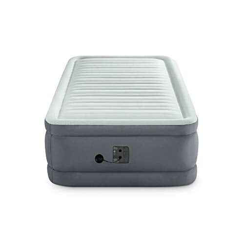 Intex PremAire I Fiber-Tech Elevated Dura Beam Technology Home Air Mattress Bed with Electric Built-in Pump, Twin