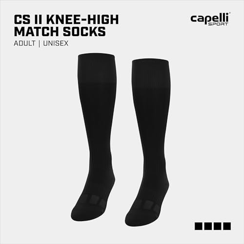 Unisex Knee High Athletic Socks Black White Medium for Soccer Football Baseball