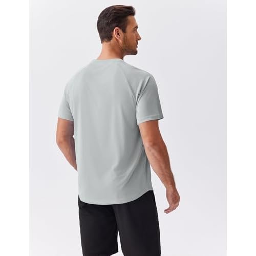 PINSPARK Mens 2 Pack UPF50+ Sun Protection Swim Surf Short Sleeve Athletic Shirts Rash Guard Quick Dry Performance Shirts
