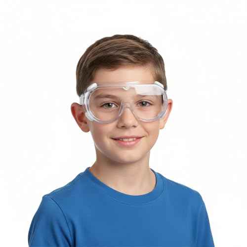 Kids Safety Goggles, Lightweight Polycarbonate Lenses and PVC Frame, Unisex, 7 Pieces