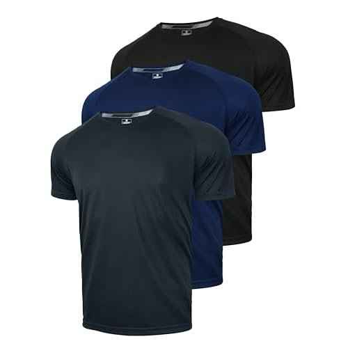 3&5 Pack Mens Athletic Shirts Performance Dry Fit Workout Gym Running Short Sleeve T-Shirt Moisture Wicking