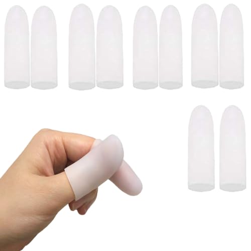 Small Gel Finger Protectors Pack of 10 Silicone Finger Caps for Pain Relief