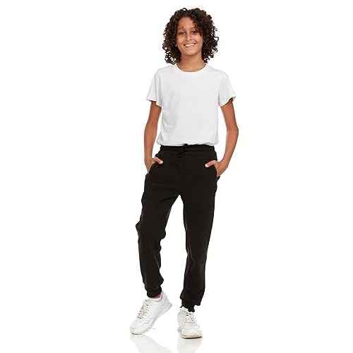 PURE CHAMP 3Pk Boys Sweatpants Fleece Athletic Workout Kids Clothes Boys Joggers with Zipper Pocket and Drawstring Size 4-20