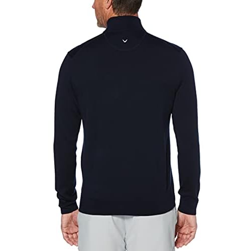 Callaway Weather Series Men's 1/4 Zip Golf Sweater with Mock Collar, Thermal Merino Wool, Breathable Soft Fabric