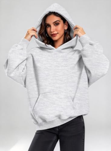 Kims Cosiart Oversized Hoodie Sweatshirt for Women Small Grey