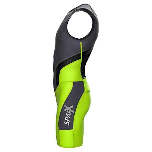 Sparx Men Competitor Triathlon Suit Mens Trisuits | Italian Technical Fabric | Soft Chamois | 4 Pockets | Bike-Swim-Run