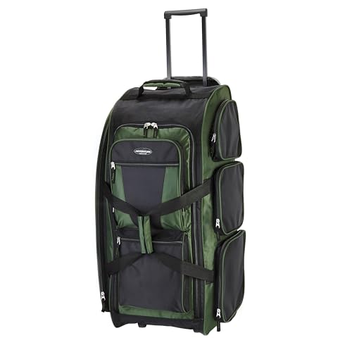 Travelers Club Xpedition 30-Inch Multi-Pocket Upright Rolling Duffel Bag - Forest Green