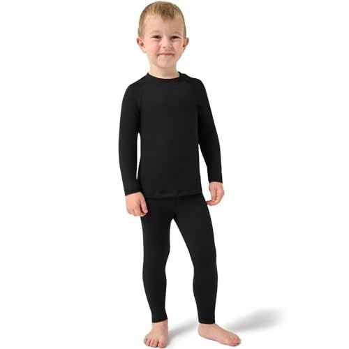 2T-6Y Fleece Lined Toddler Thermal Top, Thermal Underwear for Kids Toddler Base Layer Shirt for Boys Girls
