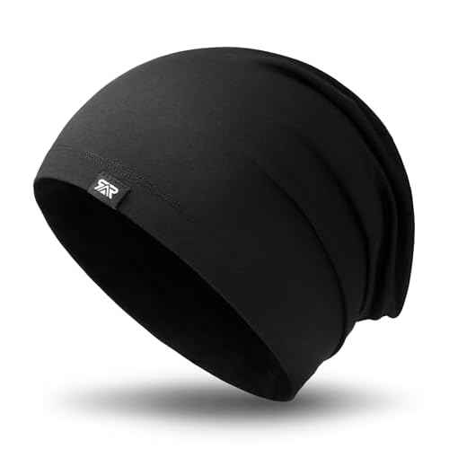 SUNMECI Thin Slouchy Beanie Hat - Soft for Chemo Hair Loss, All Day & Night Wearable Sleep Cap, Warm Stretchy for Men Women