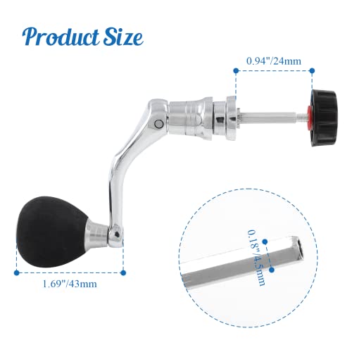 Medium Silver Fishing Reel Handle - Spinning Reel Replacement Part