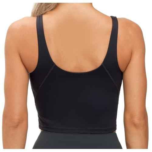 THE GYM PEOPLE Womens' Sports Bra Longline Wirefree Padded with Medium Support