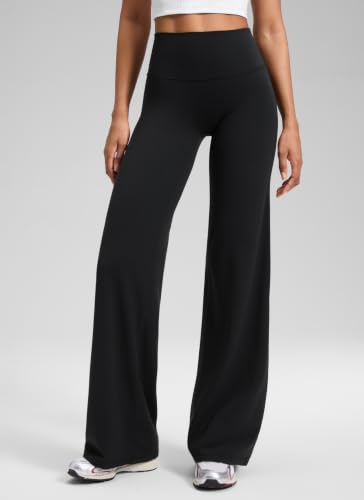 CRZ YOGA Softretch Wide Leg Pants - 28/30/32 Inches, Black, Height 5'5"-5'8"