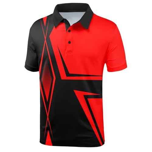 SCODI Mens Golf Shirt Moisture Wicking Performance Sport Short Sleeve Print Golf Polo Shirts for Men
