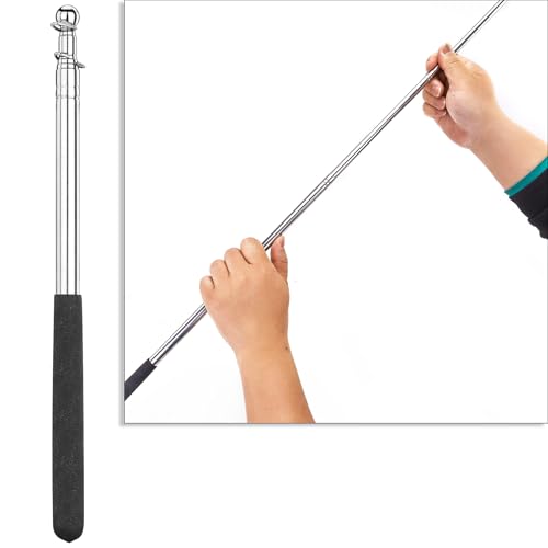 Diving Flag with Adjustable Telescopic Flag Pole - Red & White with Alligator Clip - Fits 0.6-2 Inch Round & Square Rails - Variation: Red White / Diving Flag with Alligator Clip