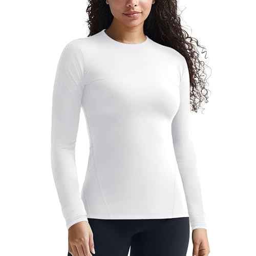 Zengjo Womens Thermal Tops Lightweight Long Sleeve Running Workout Shirts Cold Weather Athletic Baselayer Soft Fitted Warm