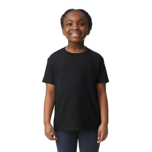 X-Large Black Unisex Youth Heavy Cotton T-Shirt - 2 Pack