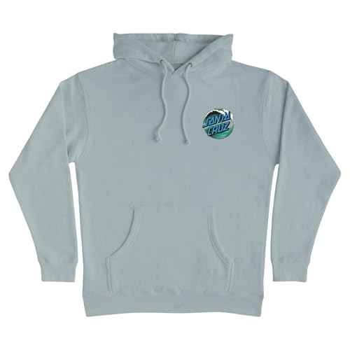 SANTA CRUZ Wave Dot P/O Hooded Heavyweight Sweatshirt Dusty Sage Med Mens