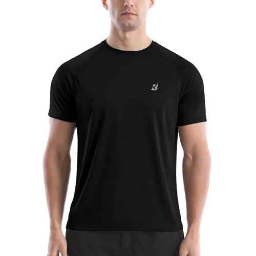 Roadbox Men's Rash Guard Short Sleeve, UPF 50+ UV Sun Protection Swim Shirts, Quick Dry Lightweight Water Surf Beach T-Shirt