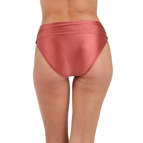 La Blanca Womens Mid-Waist Twist Front Swimsuit Bottom