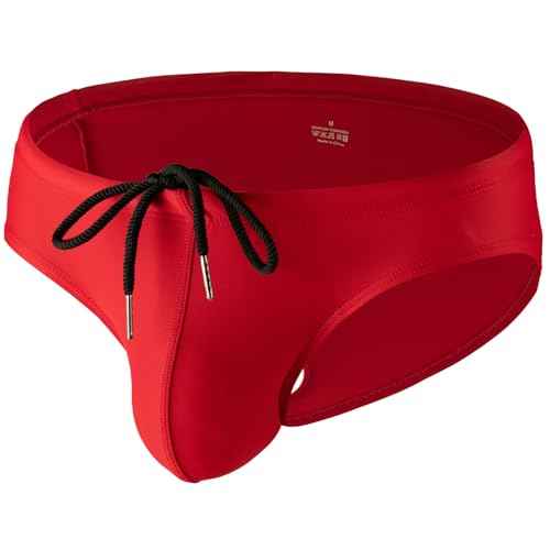 Summer Code Mens Solid Swim Briefs Drawstring Bikini Sport Swimsuit